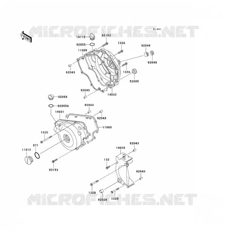 COUVERCLES MOTEUR Kawasaki MOTOS 250 2007 NINJA 250R  EX250F7F