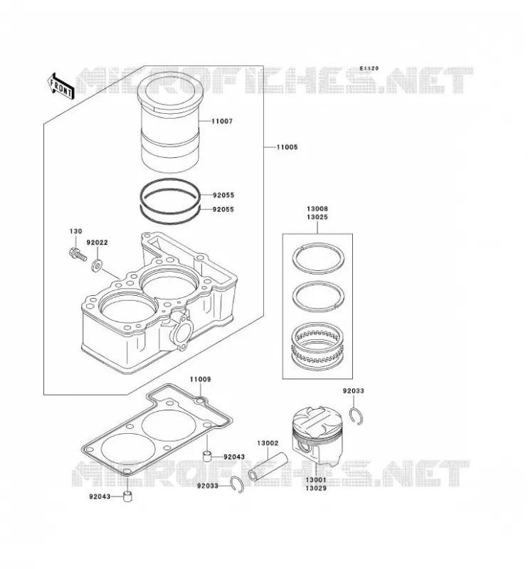 CYLINDRE/PISTON Kawasaki MOTOS 250 2007 NINJA 250R  EX250F7F