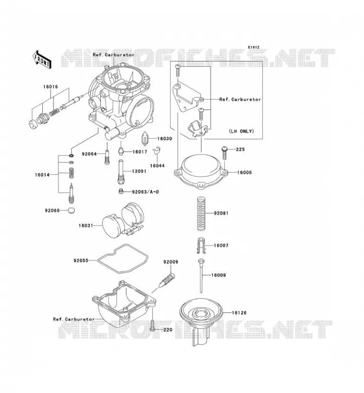 PI&Egrave;CES DE CARBURATEUR Kawasaki MOTOS 250 2007 NINJA 250R  EX250F7F