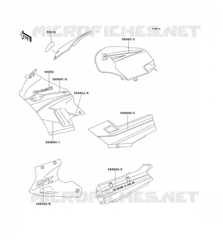 STICKER Kawasaki MOTOS 250 1994 GPX250R  EX250-F8