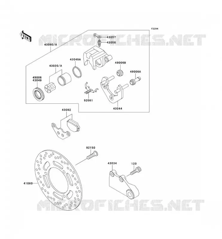 FREIN ARRIERE Kawasaki MOTOS 250 2003 ZZR250  EX250-H14