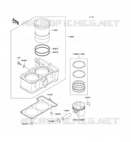 CYLINDRE/PISTON pour Kawasaki ZZR250 2004