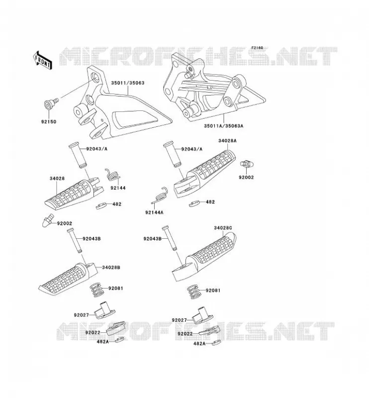 REPOSE PIED Kawasaki MOTOS 250 2004 ZZR250  EX250-H15