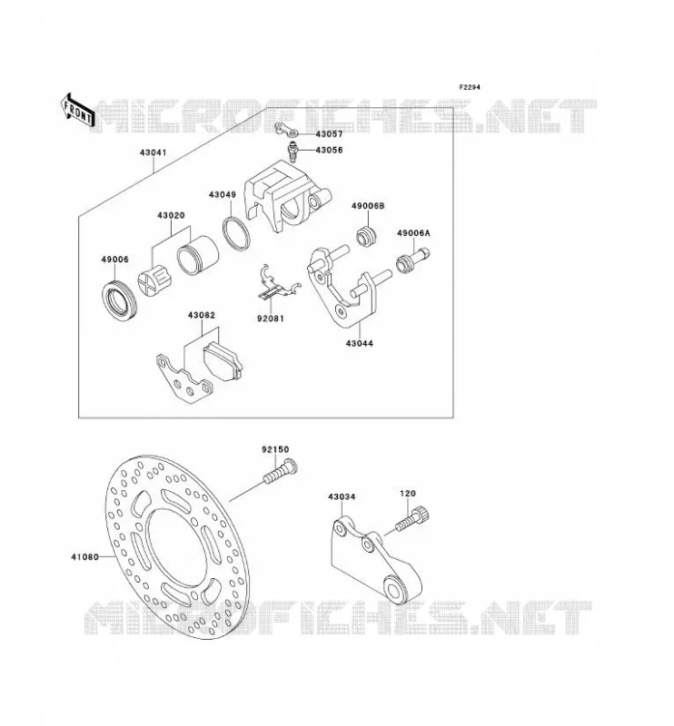 FREIN ARRIERE Kawasaki MOTOS 250 1993 ZZR250  EX250-H4