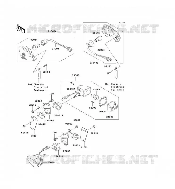 CLIGNOTANTS Kawasaki MOTOS 250 2007 ZZR250  EX250H7F