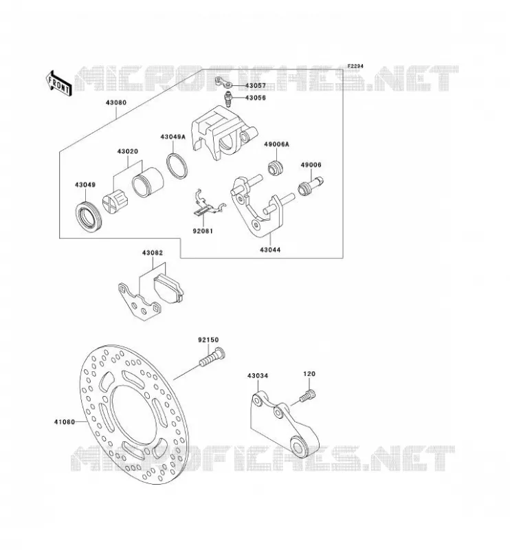 FREIN ARRIERE Kawasaki MOTOS 250 2007 ZZR250  EX250H7F