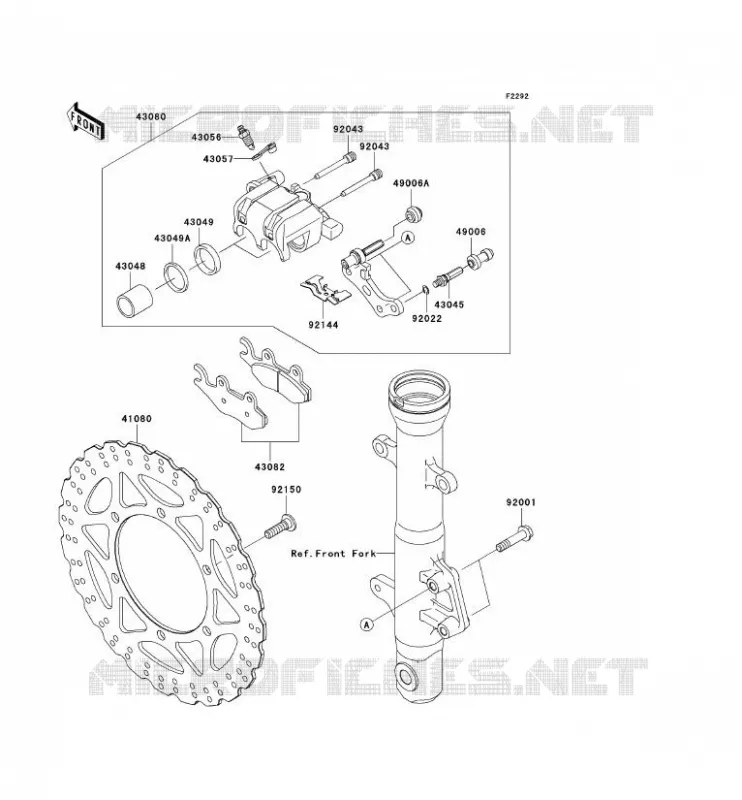 FREIN AVANT Kawasaki MOTOS 250 2008 NINJA 250R  EX250J8F