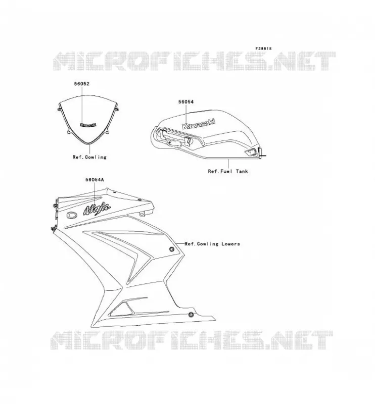 DECALS(S.RED) Kawasaki MOTOS 250 2009 NINJA 250R  EX250J9F