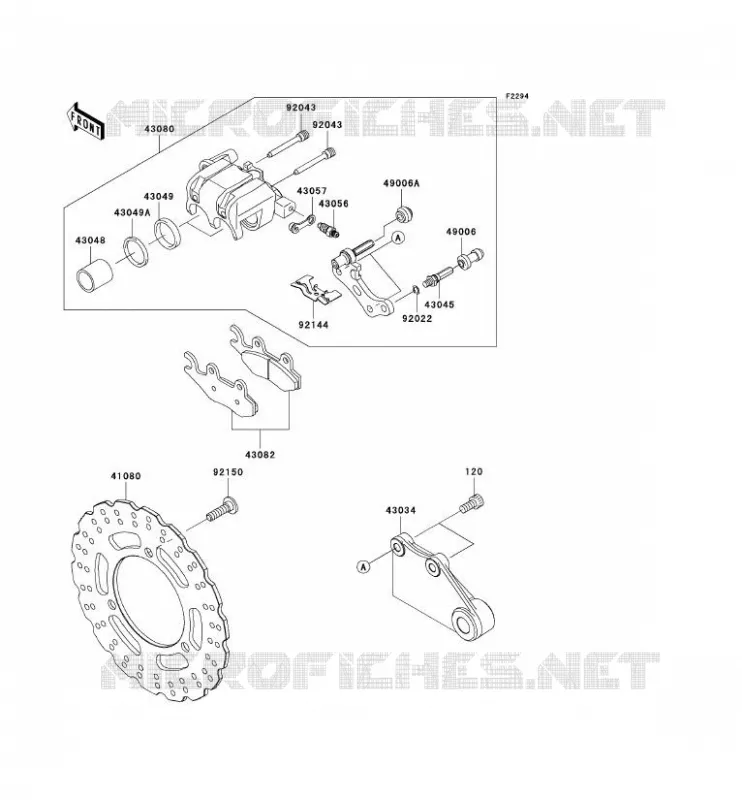 FREIN ARRIERE Kawasaki MOTOS 250 2010 NINJA 250R  EX250JAFA