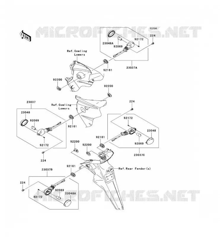 CLIGNOTANTS Kawasaki MOTOS 250 2012 NINJA 250R  EX250JCF