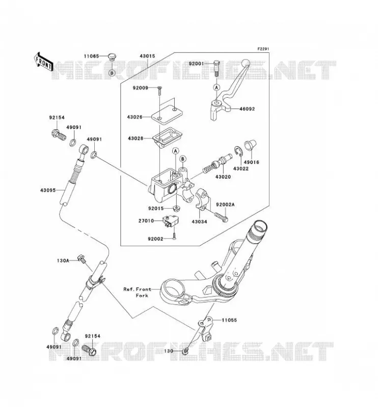 MAITRE CYLINDRE AV Kawasaki MOTOS 250 2012 NINJA 250R  EX250JCF