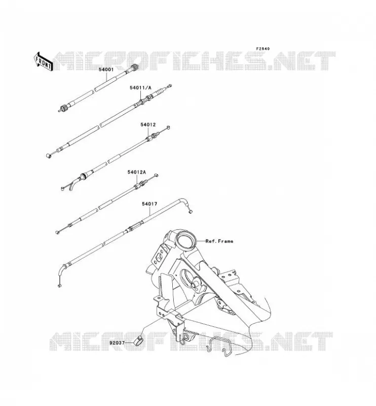 CABLES Kawasaki MOTOS 250 2012 NINJA 250R  EX250JCFA