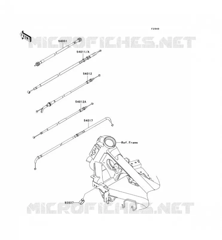CABLES Kawasaki MOTOS 250 2012 NINJA 250R  EX250JCFA