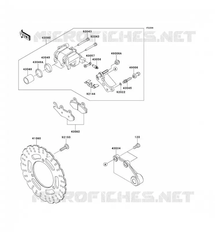 FREIN ARRIERE Kawasaki MOTOS 250 2010 NINJA 250R  EX250KAF