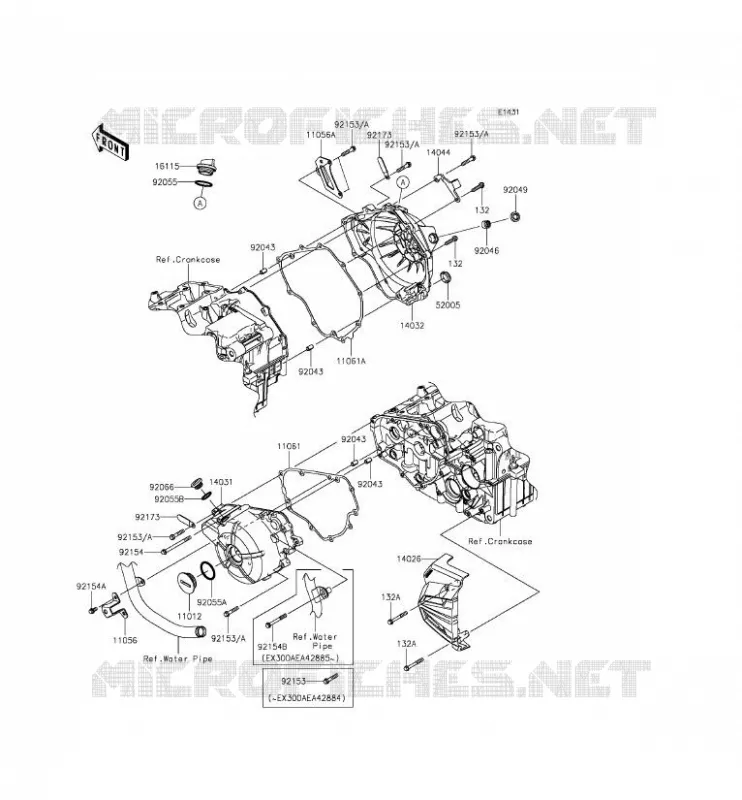 COUVERCLES MOTEUR Kawasaki MOTOS 300 2013 NINJA 300  EX300ADF