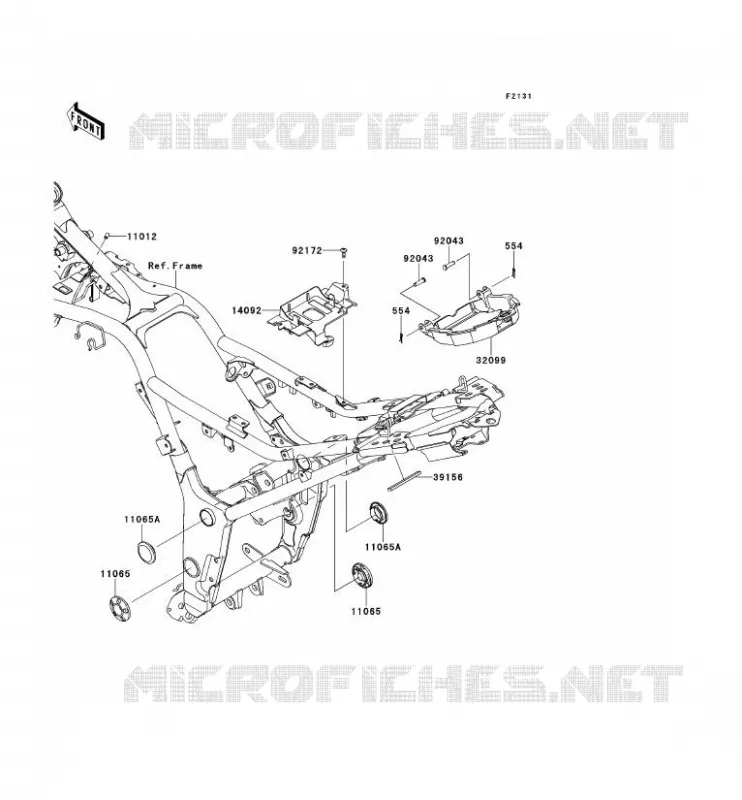PIECE DE CADRE (COUVERTURE) Kawasaki MOTOS 300 2013 NINJA 300  EX300ADF
