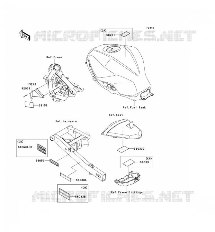 LABEL Kawasaki MOTOS 300 2013 NINJA 300  EX300ADF