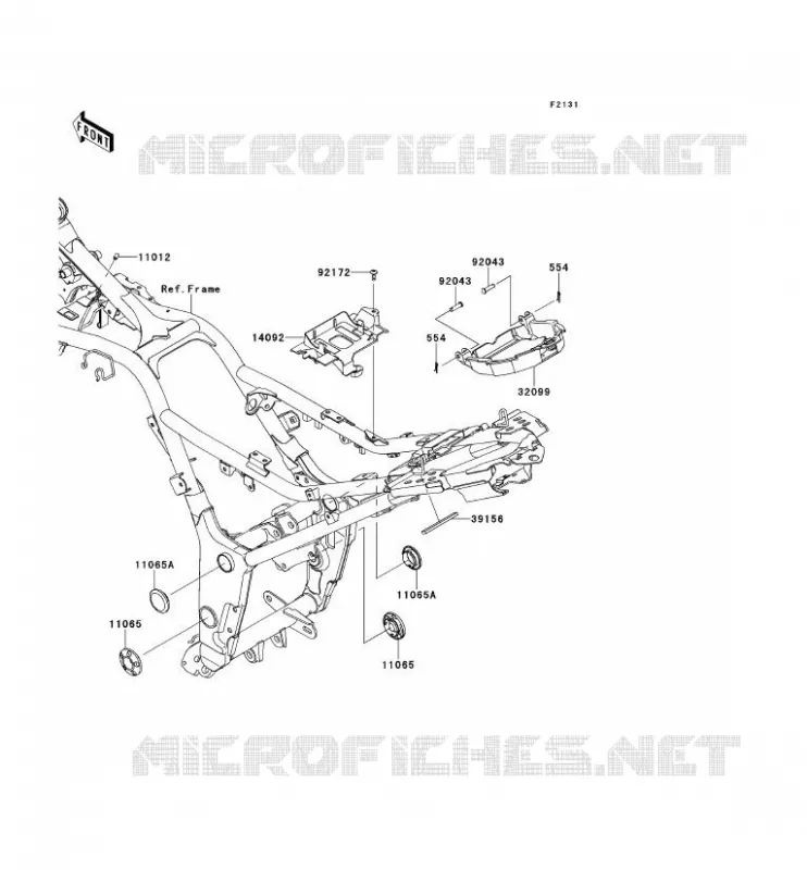 PIECE DE CADRE (COUVERTURE) Kawasaki MOTOS 300 2013 NINJA 300  EX300ADF