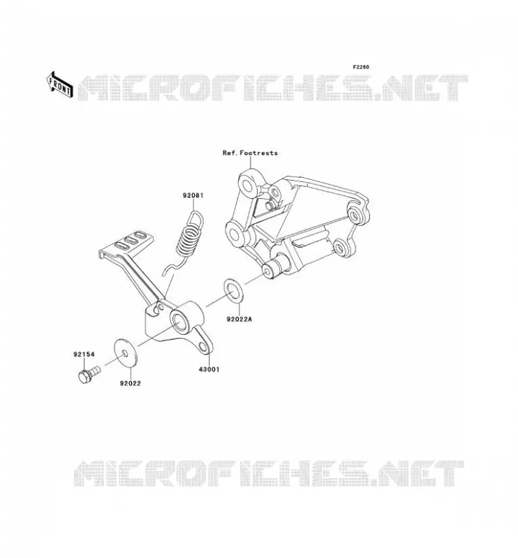 PEDALE DE FREIN/TORQUE LINK Kawasaki MOTOS 300 2014 NINJA 300  EX300AEF