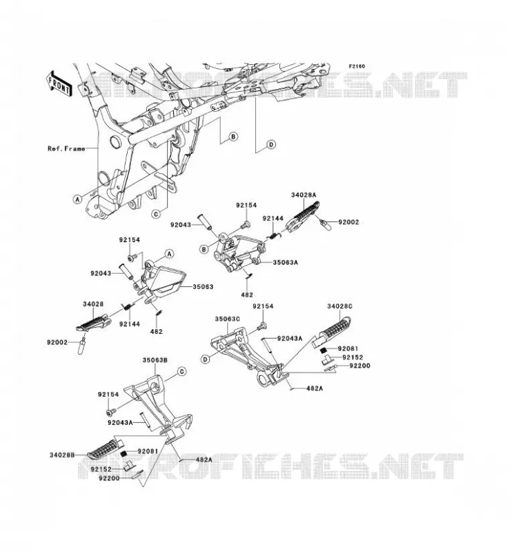 REPOSE PIED Kawasaki MOTOS 300 2014 NINJA 300  EX300AEF