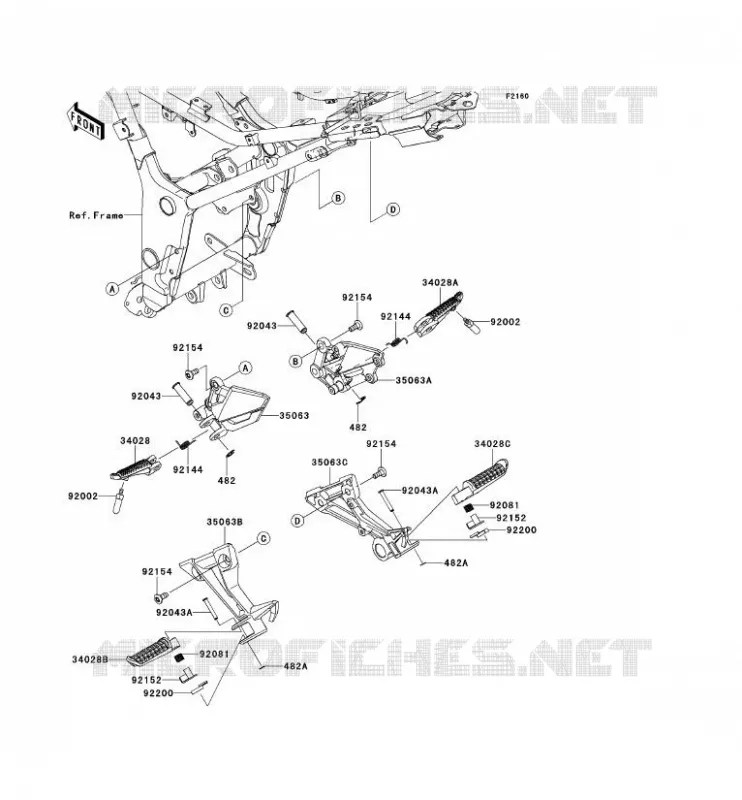 REPOSE PIED Kawasaki MOTOS 300 2014 NINJA 300  EX300AEFA