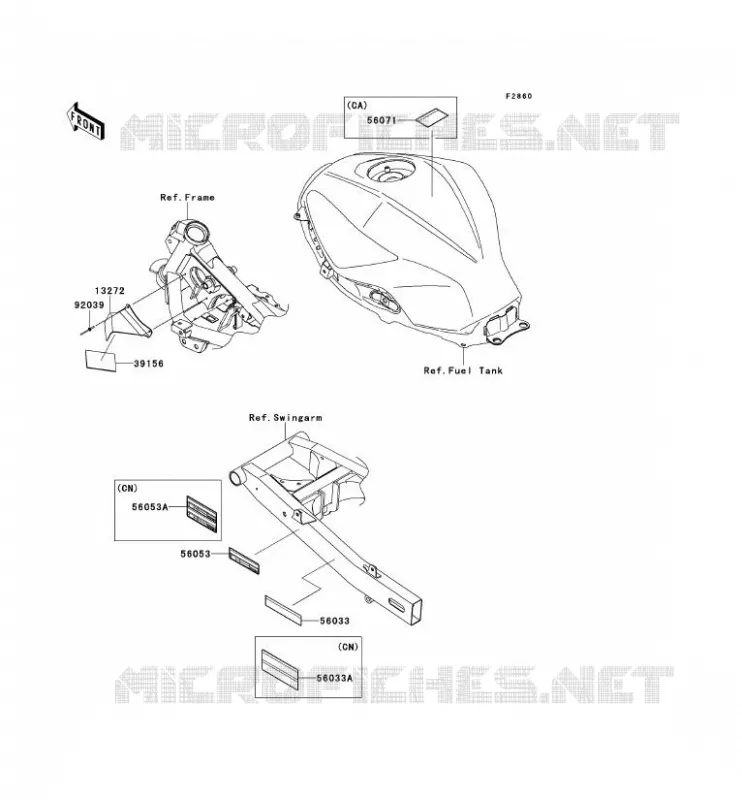 LABEL Kawasaki MOTOS 300 2014 NINJA 300  EX300AES