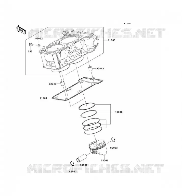 CYLINDRE/PISTON Kawasaki MOTOS 300 2014 NINJA 300  EX300AES