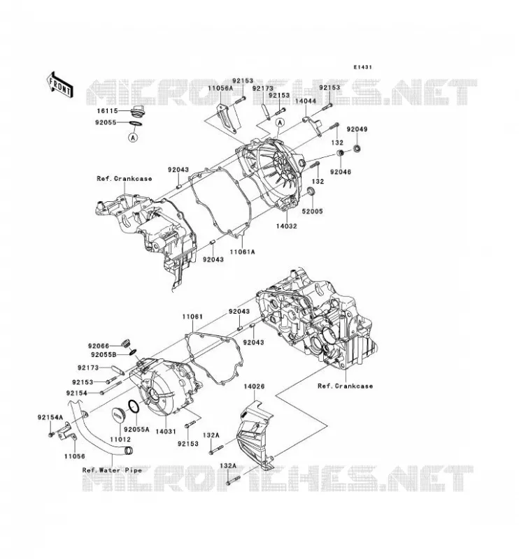 COUVERCLES MOTEUR Kawasaki MOTOS 300 2014 NINJA 300  EX300AES