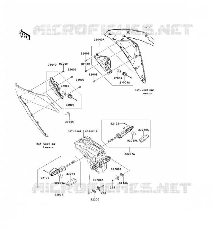 CLIGNOTANTS Kawasaki MOTOS 300 2014 NINJA 300  EX300AESA