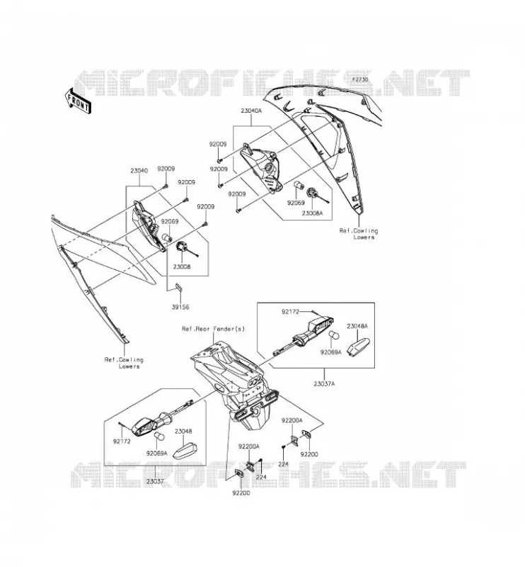 CLIGNOTANTS Kawasaki MOTOS 300 2015 NINJA 300  EX300AFS