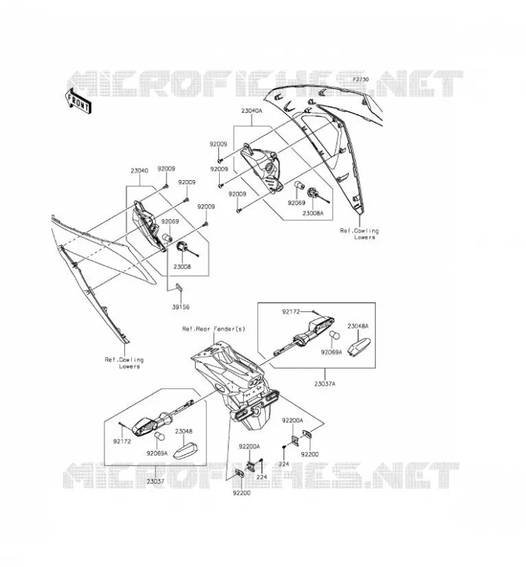 CLIGNOTANTS Kawasaki MOTOS 300 2015 NINJA 300  EX300AFSA