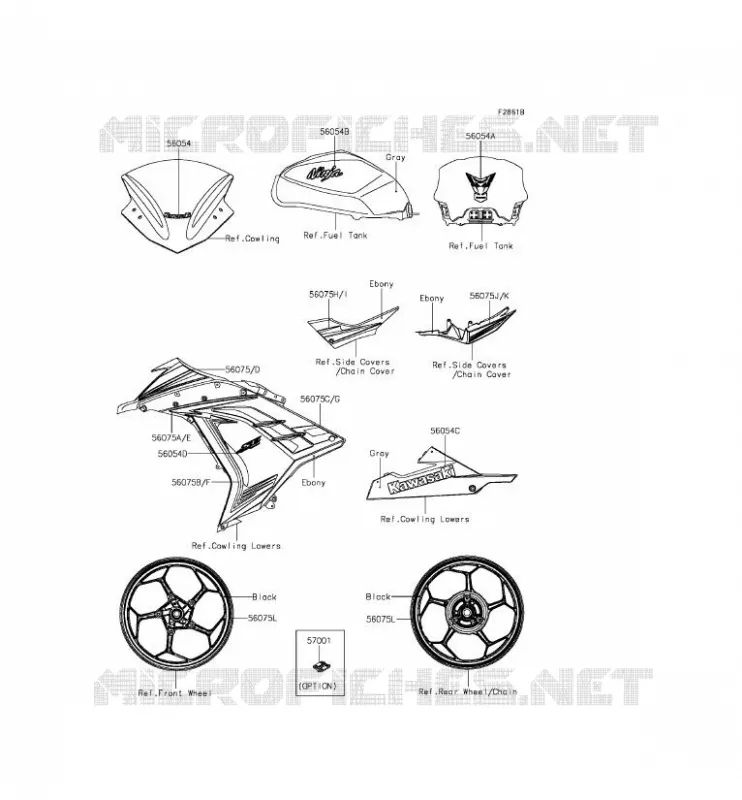 STICKER(GRAY) Kawasaki MOTOS 300 2015 NINJA 300  EX300AFSA