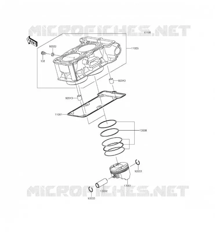 CYLINDRE/PISTON Kawasaki MOTOS 300 2013 NINJA 300 ABS  EX300BDF