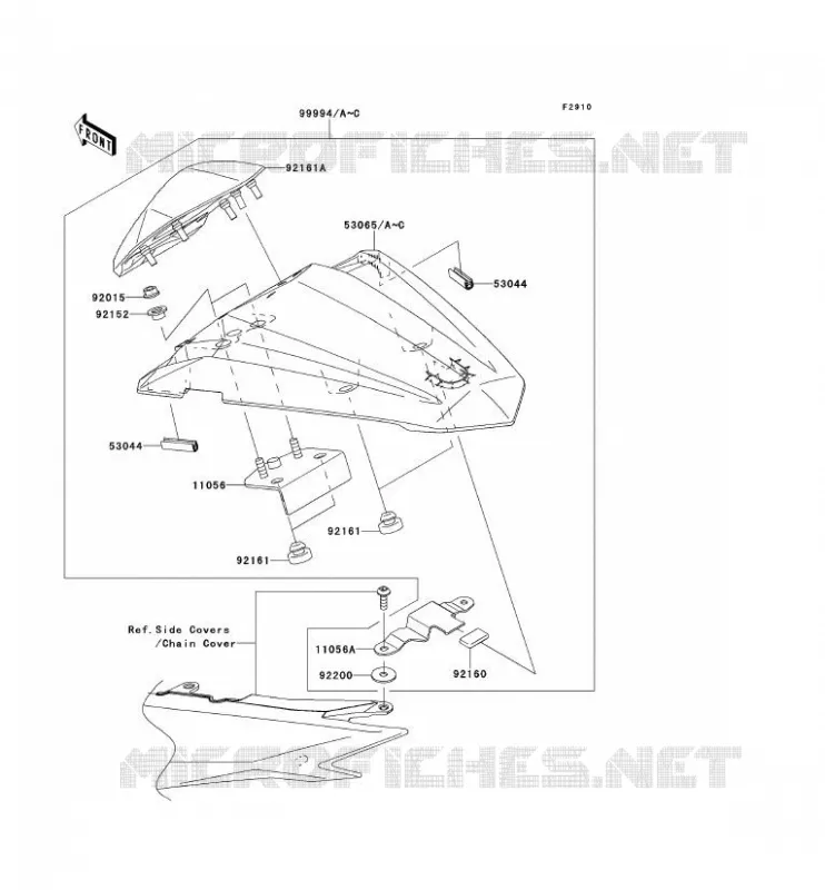 ACCESSOIRE (COUVRE SELLE) Kawasaki MOTOS 300 2013 NINJA 300 ABS  EX300BDF