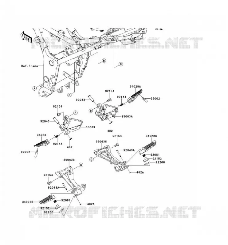 REPOSE PIED Kawasaki MOTOS 300 2013 NINJA 300 ABS  EX300BDFA