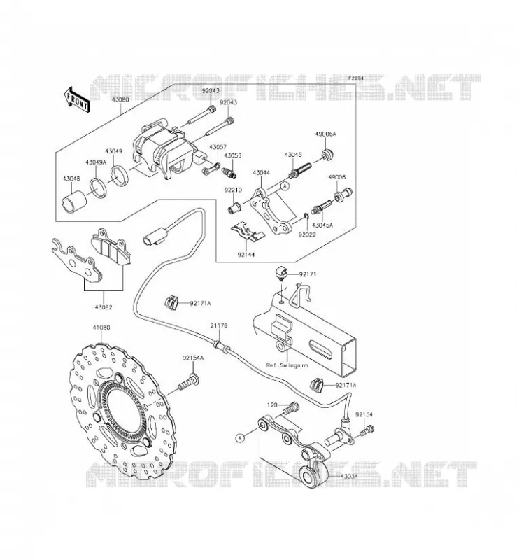 FREIN ARRIERE Kawasaki MOTOS 300 2014 NINJA 300 ABS  EX300BEF