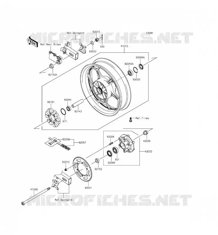 MOYEU ARRIERE Kawasaki MOTOS 300 2014 NINJA 300 ABS  EX300BEF