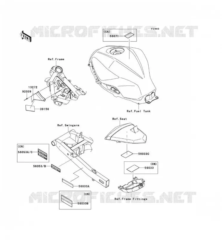 LABEL Kawasaki MOTOS 300 2014 NINJA 300 ABS  EX300BEFA