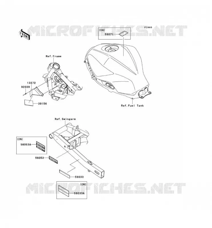 LABEL Kawasaki MOTOS 300 2014 NINJA 300 ABS  EX300BES