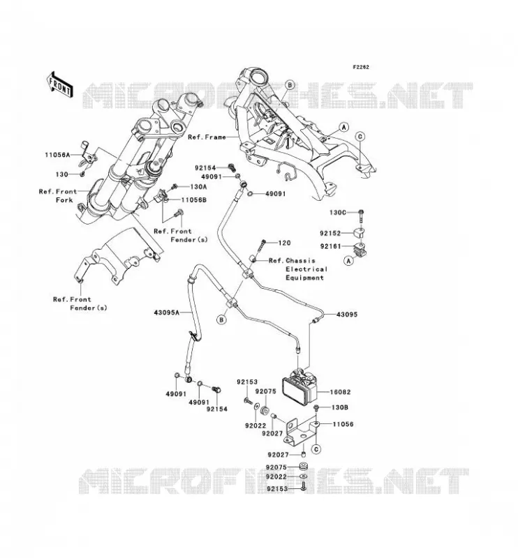 DURITE DE FREIN Kawasaki MOTOS 300 2014 NINJA 300 ABS  EX300BES
