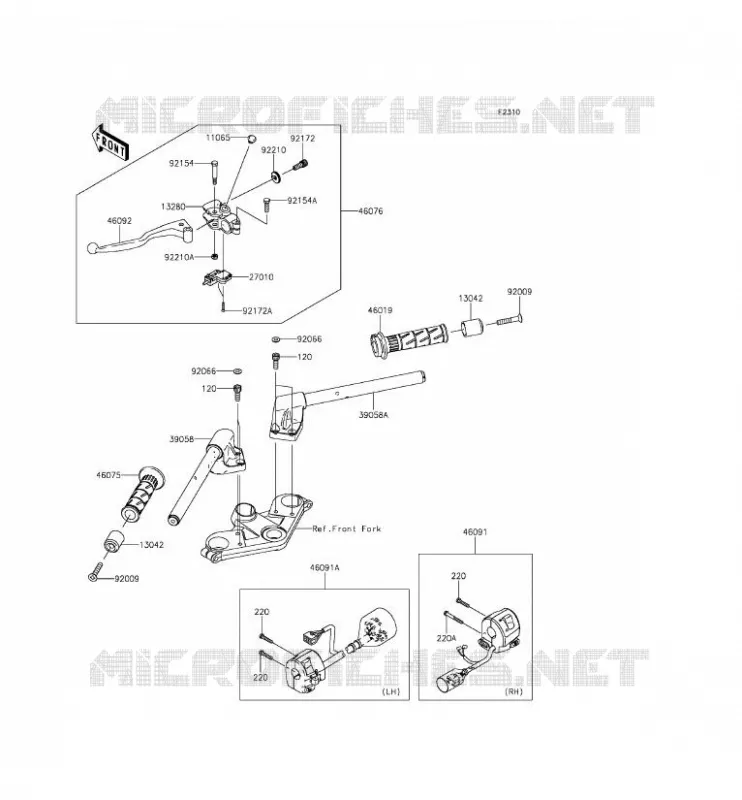 GUIDON Kawasaki MOTOS 300 2015 NINJA 300 ABS  EX300BFF
