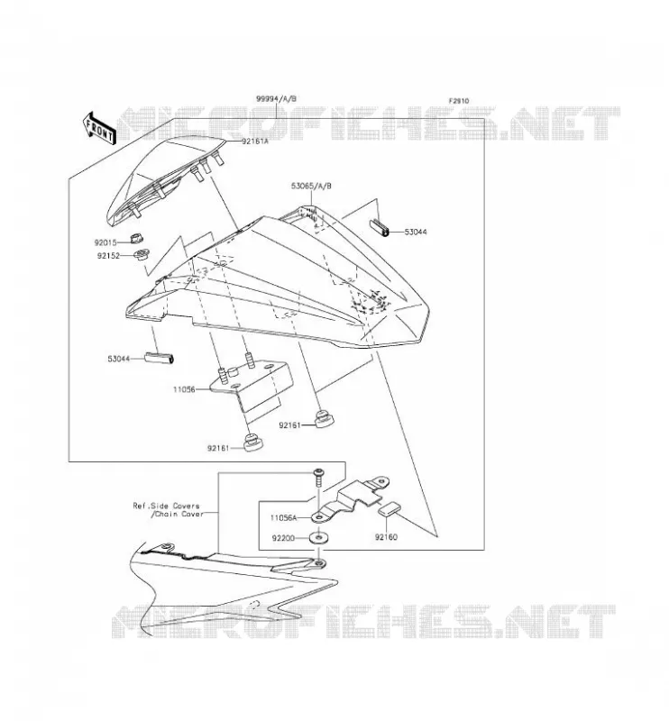 ACCESSOIRE (COUVRE SELLE) Kawasaki MOTOS 300 2015 NINJA 300 ABS  EX300BFS