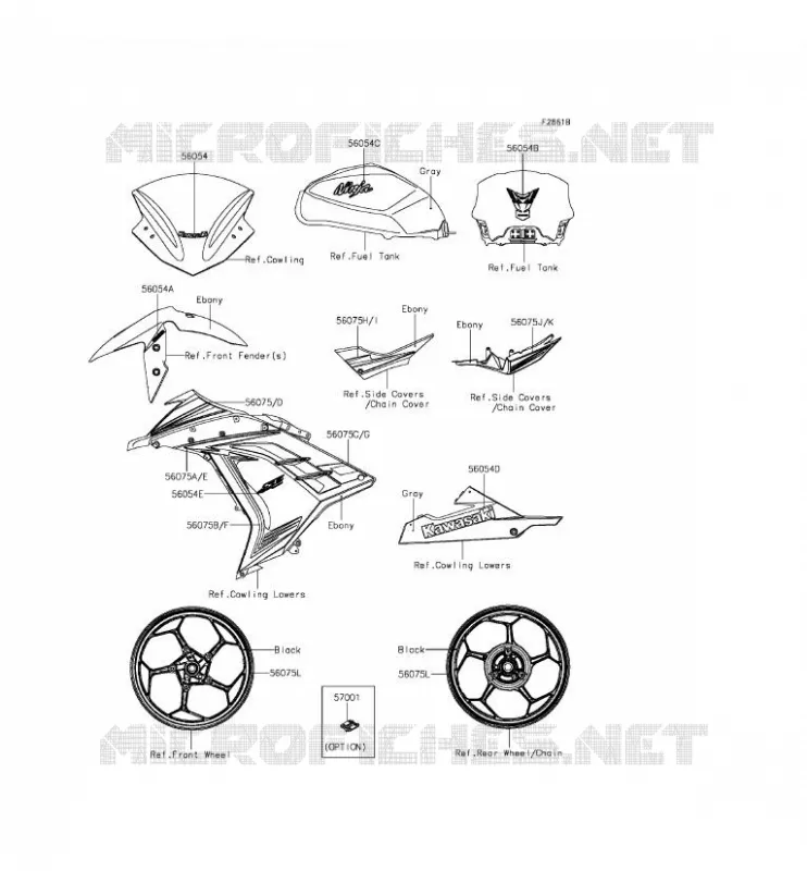 STICKER(GRAY) Kawasaki MOTOS 300 2015 NINJA 300 ABS  EX300BFSA