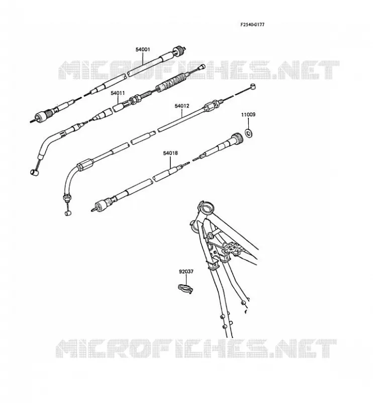 CABLES Kawasaki MOTOS 305 1987 GPZ305 BELT DRIVE  EX305-B5