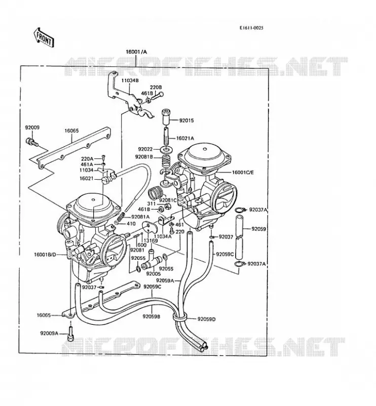 CARBURATEUR Kawasaki MOTOS 305 1987 GPZ305 BELT DRIVE  EX305-B5