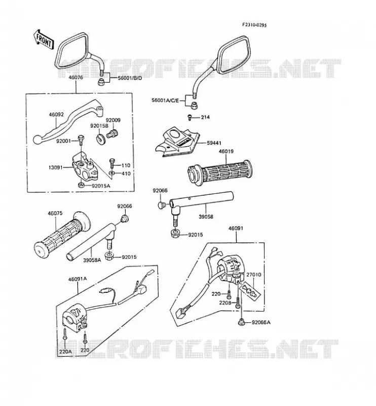 GUIDON Kawasaki MOTOS 305 1987 GPZ305 BELT DRIVE  EX305-B5