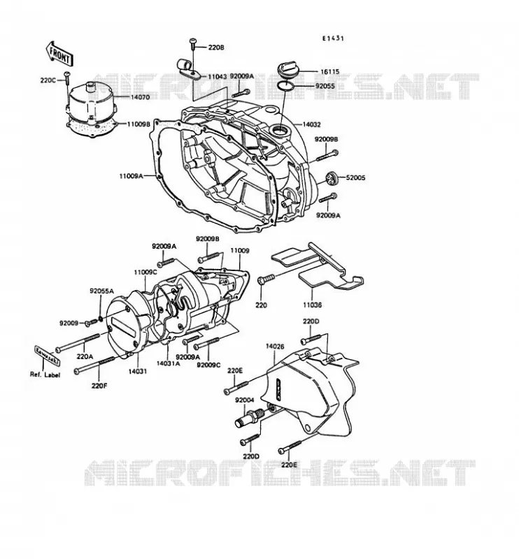 COUVERCLES MOTEUR Kawasaki MOTOS 305 1989 GPZ305 BELT DRIVE  EX305-B7