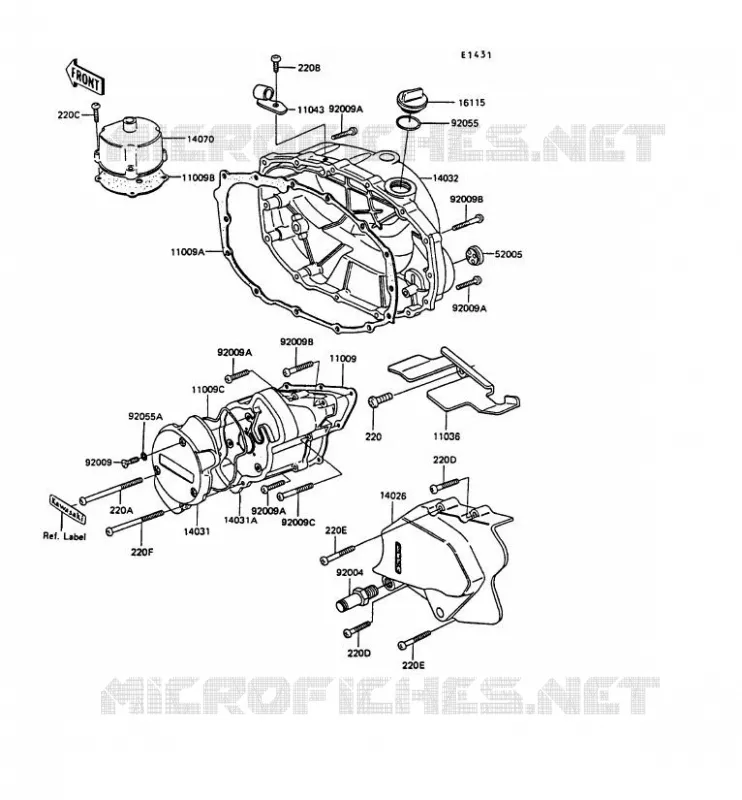 COUVERCLES MOTEUR Kawasaki MOTOS 305 1989 GPZ305 BELT DRIVE  EX305-B7