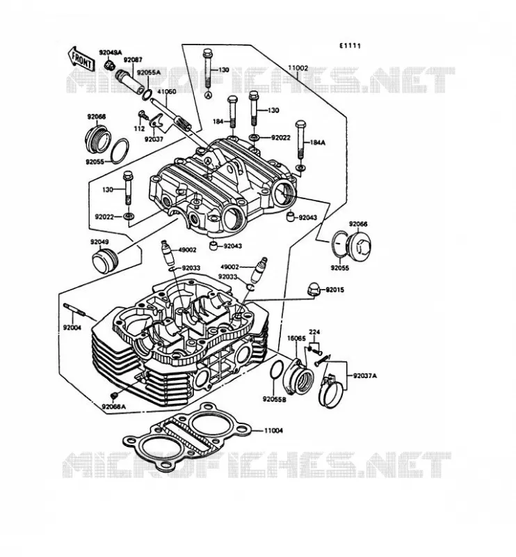 CULASSE Kawasaki MOTOS 305 1989 GPZ305 BELT DRIVE  EX305-B7
