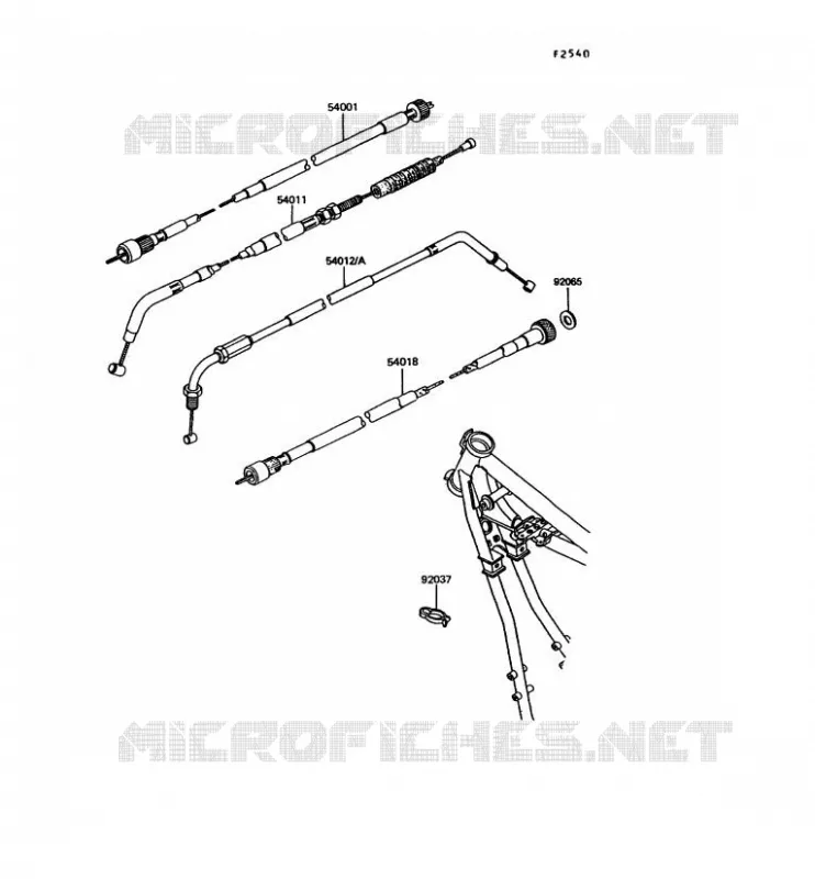 CABLE Kawasaki MOTOS 305 1991 GPZ305 BELT DRIVE  EX305-B8